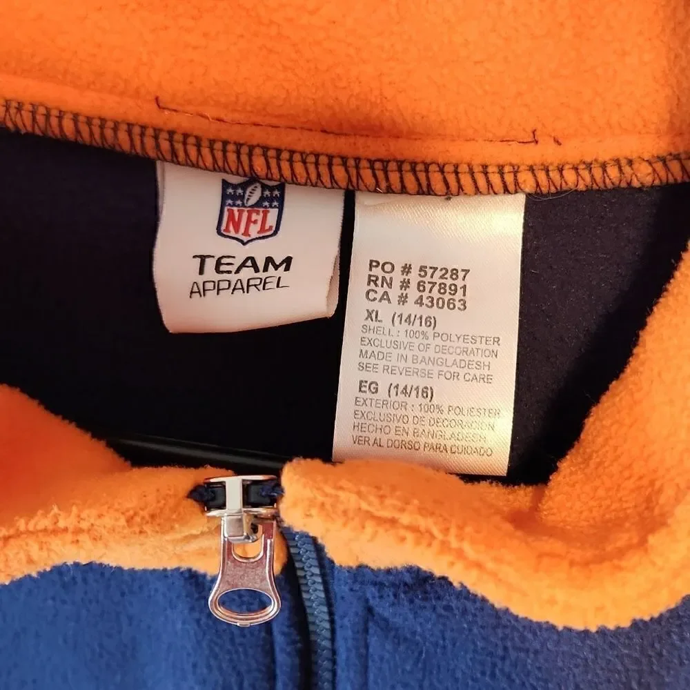 Official NFL Team Apparel Denver Broncos 1/4 Zip Fleece Youth Size 14/16 EUC